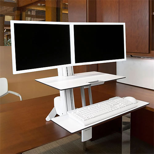 Ergotron WorkFit-S Dual Workstation with Worksurface 33-349-211