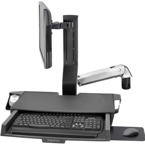 Ergotron SV Combo Arm With Worksurface & Pan Polished Aluminium 45-583-026