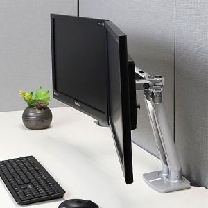 Ergotron MXV Desk Dual Monitor Arm Polished Aluminum 45-496-026
