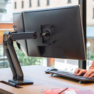 Ergotron MXV Desk Dual Monitor Arm Matte Black 45-496-224