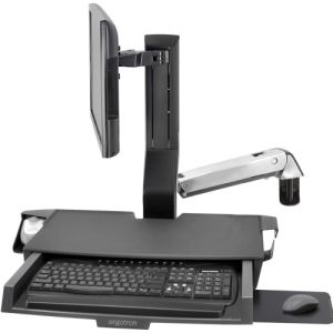 Ergotron SV Combo Arm With Worksurface & Pan Polished Aluminium 45-583-026