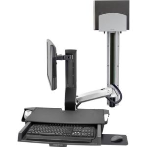 Ergotron SV Combo System Worksurface Pan Medium CPU Holder Aluminum 45-595-026