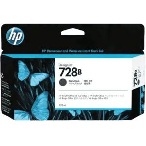 HP 728B Matte Black Designjet Ink Cartridge 3WX30A 300ml - T730 - T830
