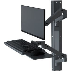 Ergotron LX Pro Wall Keyboard & Monitor Mount System Dark Grey 45-696-293