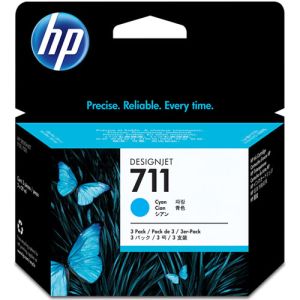 HP 711 Cyan Designjet Ink Cartridge 3 Pack 29ml CZ134A - T130 - T530