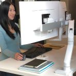 Ergotron HX Desk Dual Monitor Arm White 45-476-216