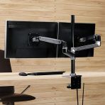 Ergotron LX Dual Stacking Arm Tall Pole Polished Aluminum 45-549-026