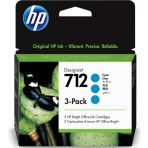 HP 712 Cyan Designjet Ink Cartridge 3 Pack 29ml 3ED77A