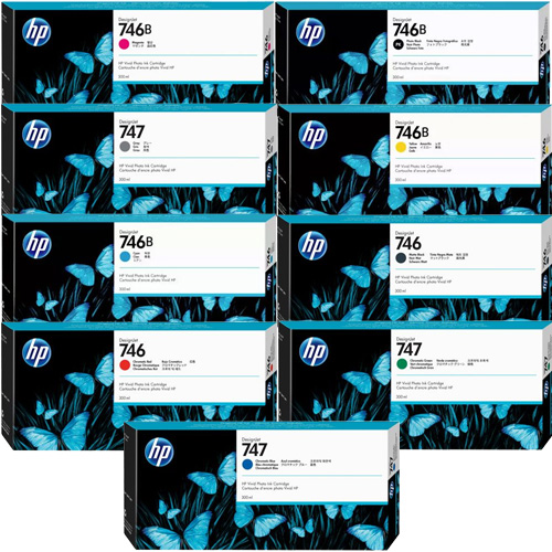 HP DesignJet Z9 High Yield Ink Cartridge Set - 300ml Black - 300ml Each Colour