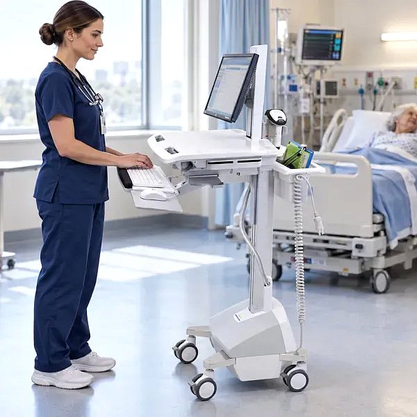 Ergotron StyleView SV42 Powered Medical Cart with LCD Pivot SV42-6302-4